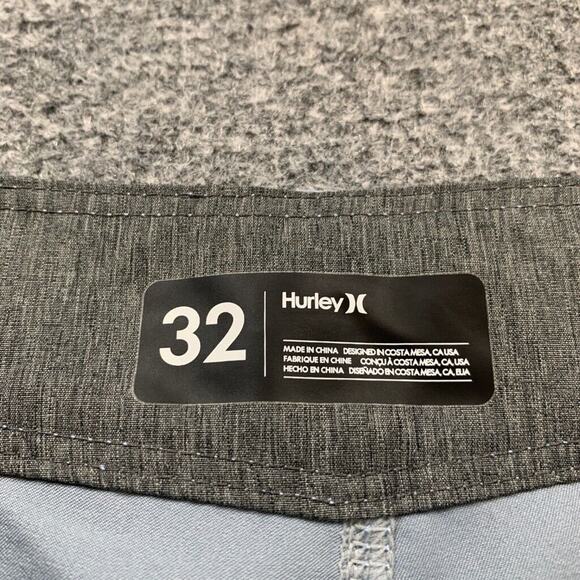 Hurley Board Shorts Mens 32 Dresden Blue Navy Drawstring Beach Swim Surf - Picture 5 of 11